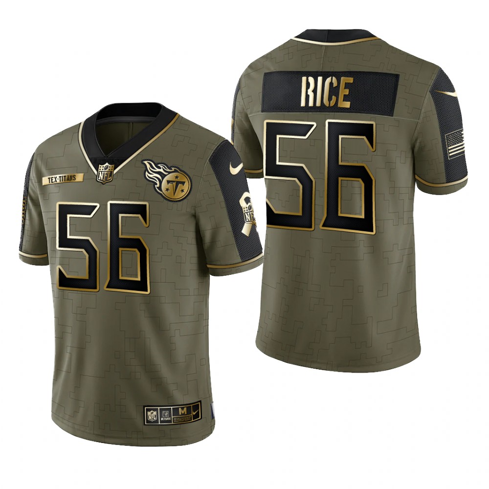 Tennessee Titans Monty Rice Olive Gold Limited Jersey 2021 Salute To Service - Men's