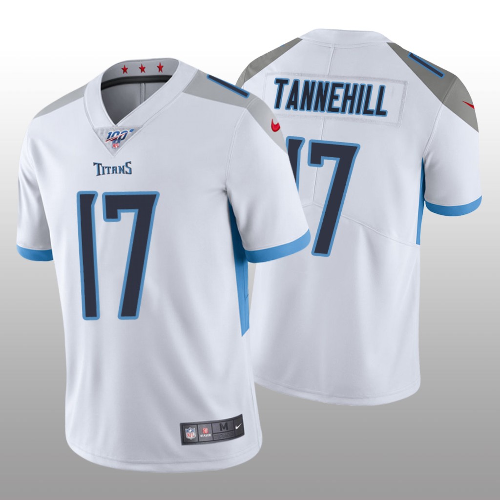 Tennessee Titans Ryan Tannehill White Vapor Limited Jersey 100th Season - Men's