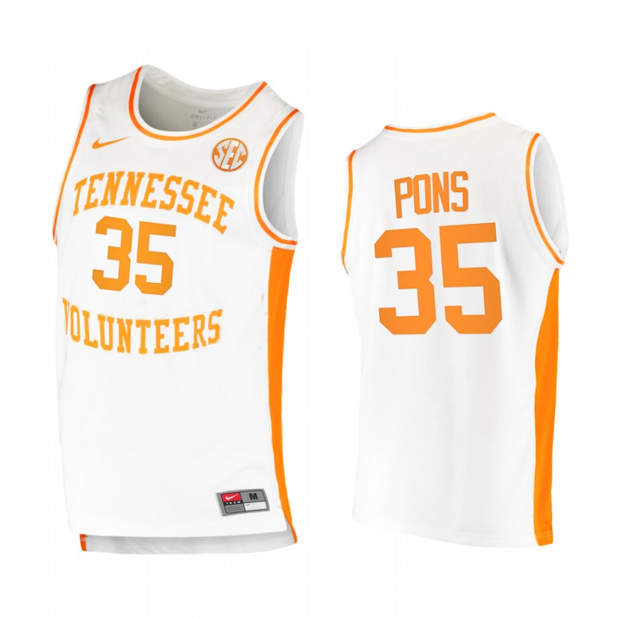 Tennessee Volunteers Yves Pons Jersey 2021  White College