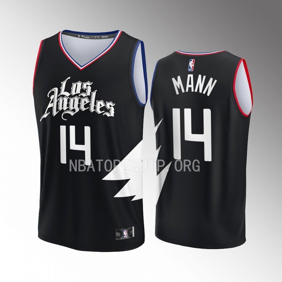 Terance Mann Clippers #14 Black Jersey Fast Break Fast Break Player 2022-23 Statement Edition