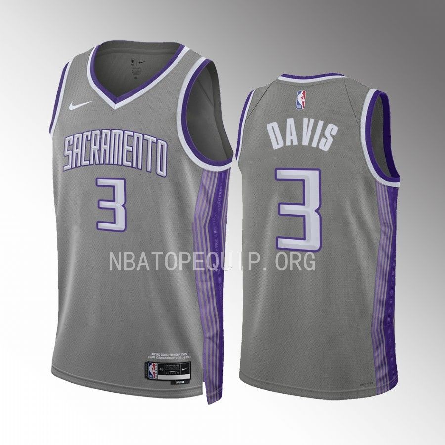 Terence Davis 2022-23 Sacramento Kings Grey #3 City Edition Jersey Swingman