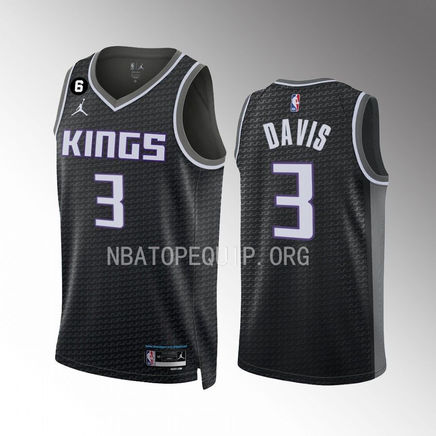 Terence Davis Sacramento Kings #3 Black Jersey 2022-23 Statement Edition Swingman