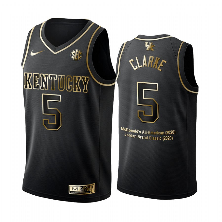 Terrence Clarke Kentucky Wildcats Black Jersey RIP NCAA Star Golden Limited