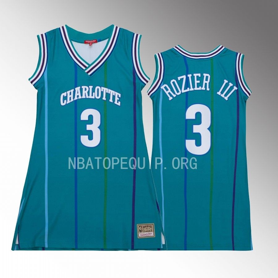 Terry Rozier III Charlotte Hornets #3 Hardwood Classics Jersey Teal Women