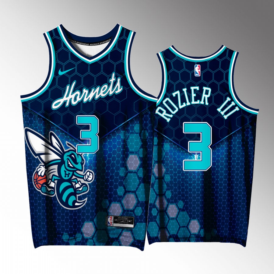 Terry Rozier III Charlotte Hornets Blue #3 Jersey Buzz City Special Edition