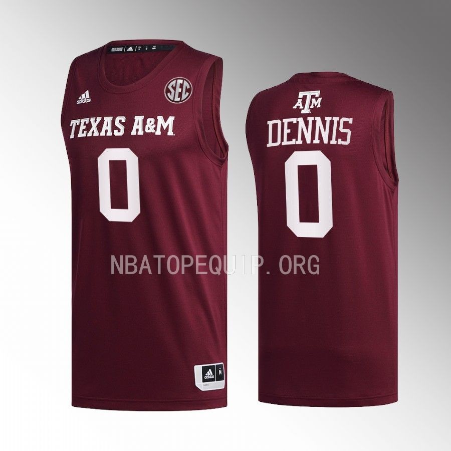 Texas AM Aggies Dexter Dennis Jersey 2022-23 College  Maroon Uniform