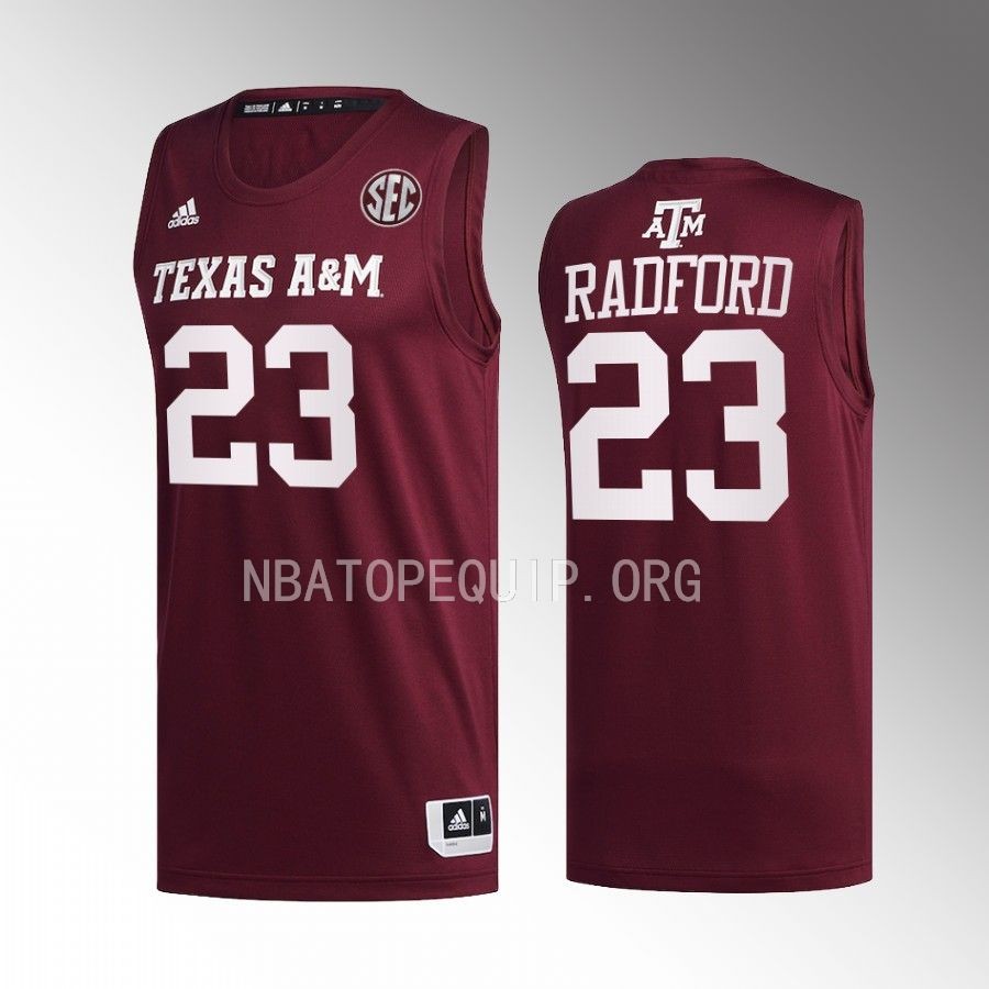 Texas AM Aggies Tyrece Radford Jersey 2022-23 College  Maroon Uniform
