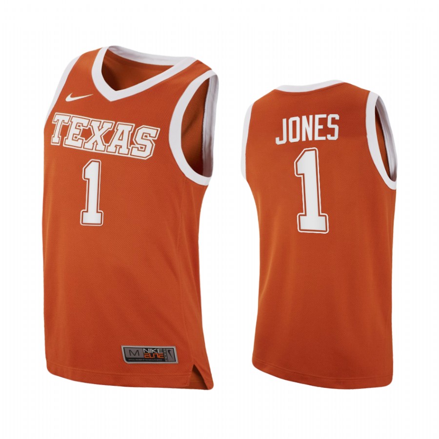 Texas Longhorns Andrew Jones Orange  2020-21 College  Jersey