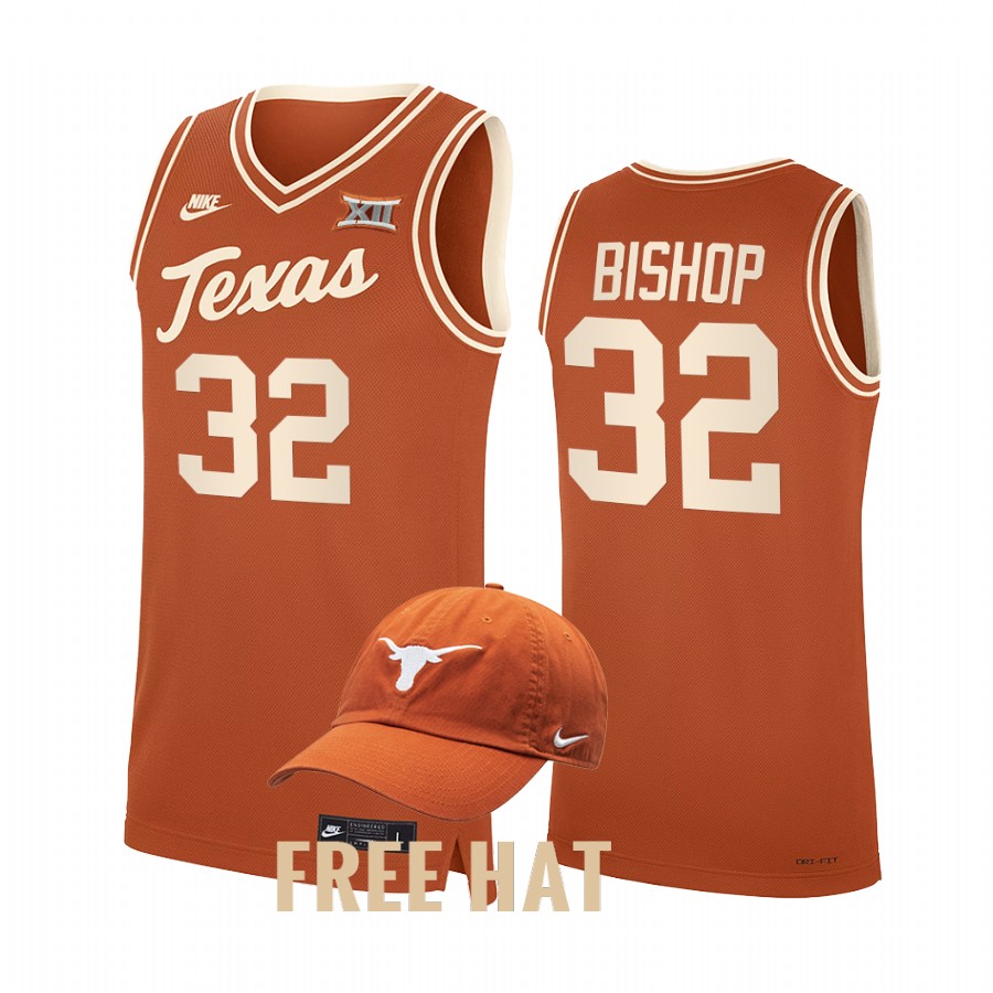 Texas Longhorns Christian Bishop Jersey 2021-22 College  Orange Throwback Uniform