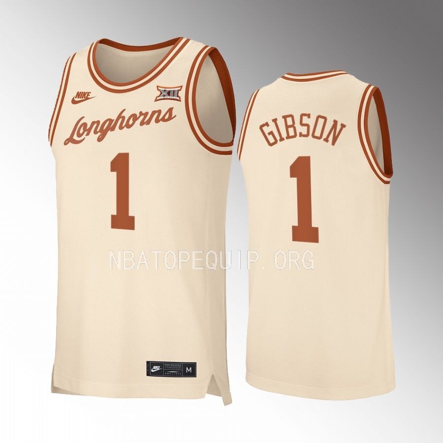 Texas Longhorns Daniel Gibson Jersey Retro  Cream Alumni Uniform