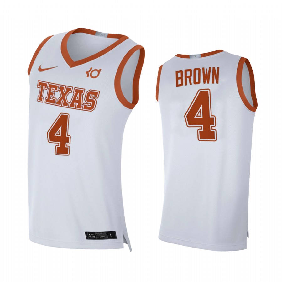 Texas Longhorns Greg Brown White Alumni Player 2020-21 Limited Jersey