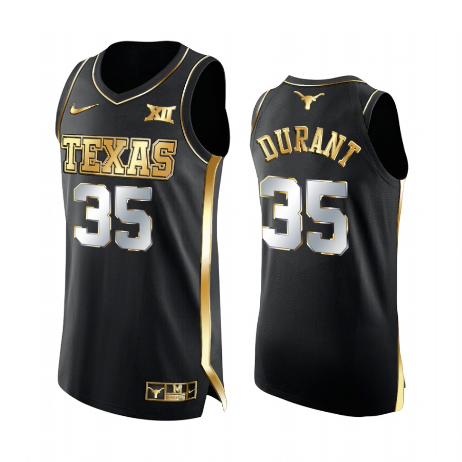 Texas Longhorns Kevin Durant 2021 March Madness Jersey Black Golden