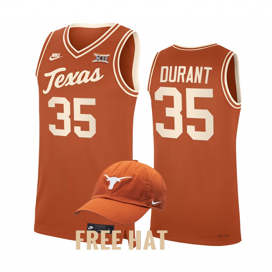 Texas Longhorns Kevin Durant Jersey Throwback Orange NBA Alumni Uniform