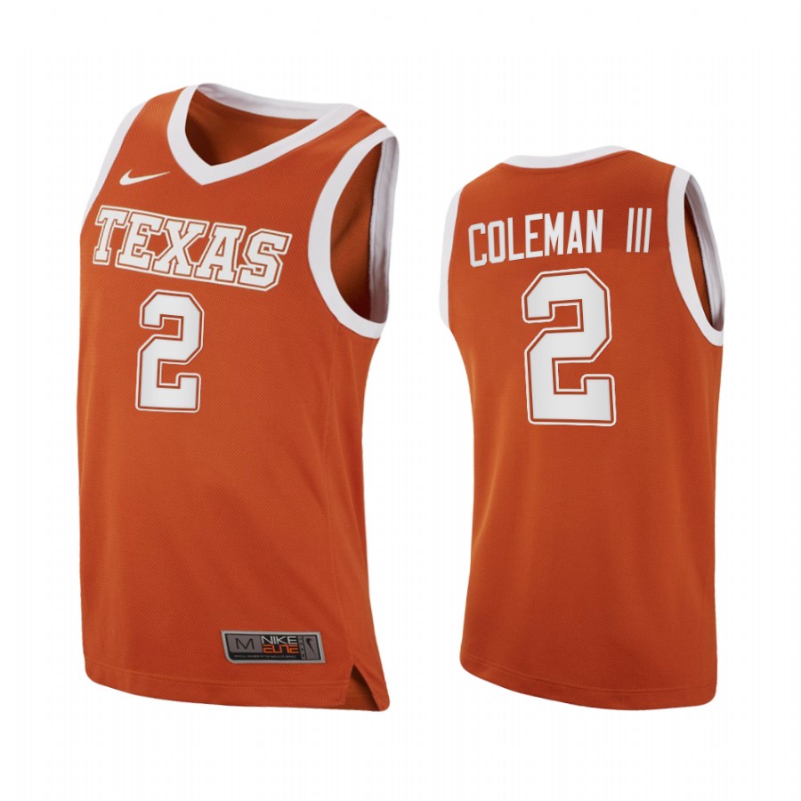 Texas Longhorns Matt Coleman III Orange  2020-21 College  Jersey