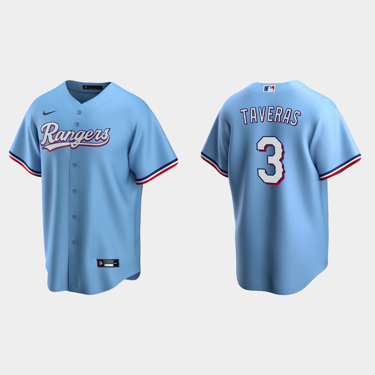 Texas Rangers #3 Leody Taveras Alternate Jersey - Light Blue
