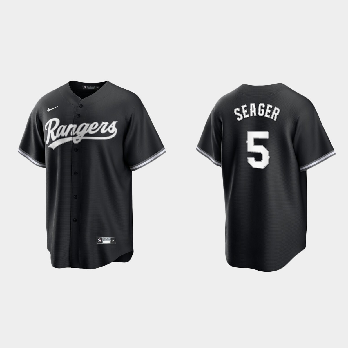 Texas Rangers Corey Seager Jersey - Black White