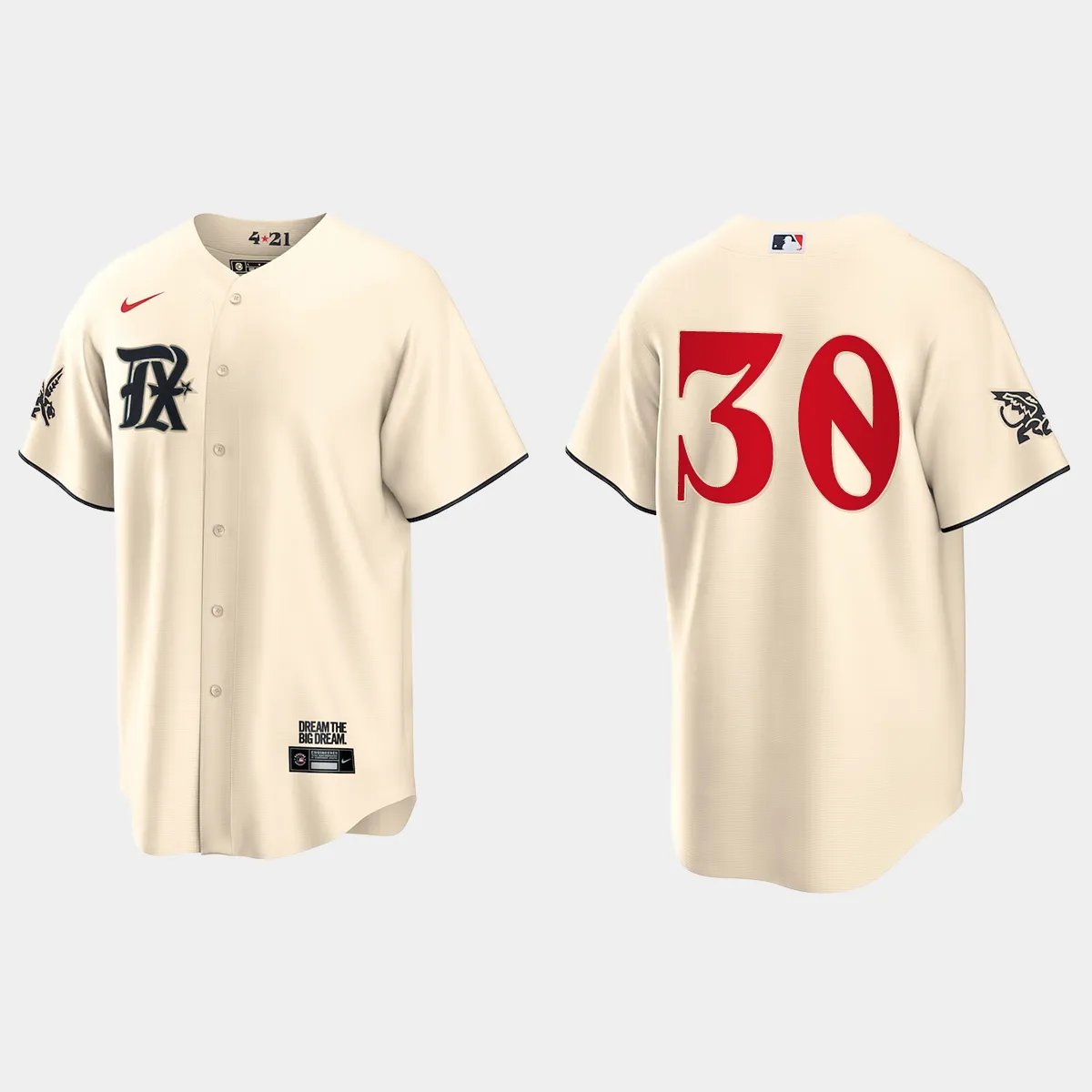 Texas Rangers Nathaniel Lowe 2023 City Connect Jersey - Cream