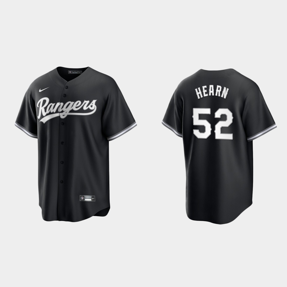 Texas Rangers Taylor Hearn Jersey - Black White
