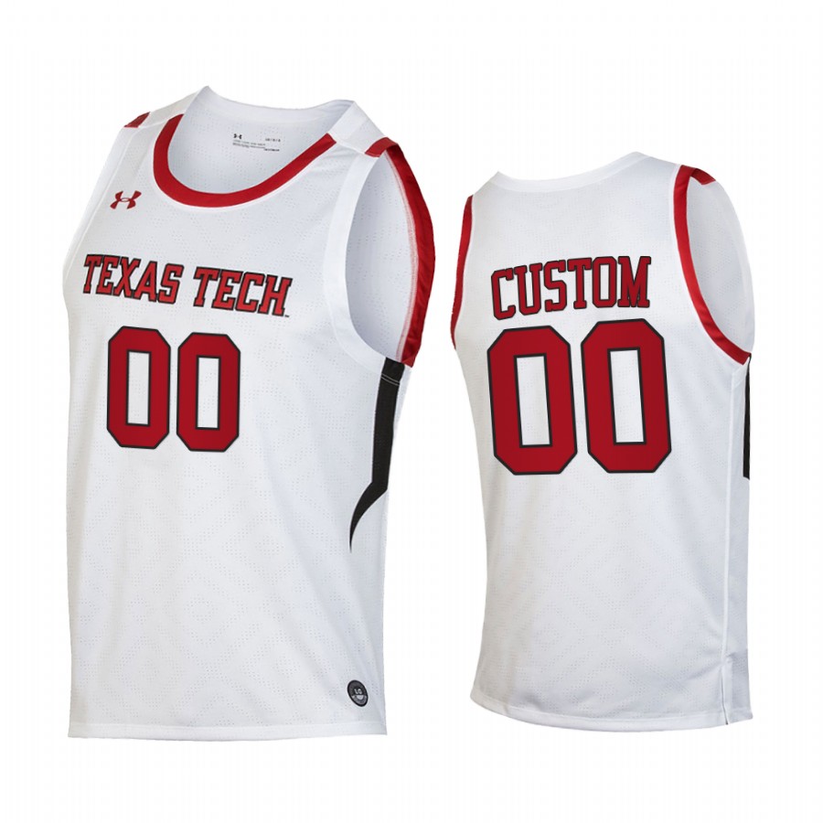 Texas Tech Red Raiders Custom White 2020-21   Jersey