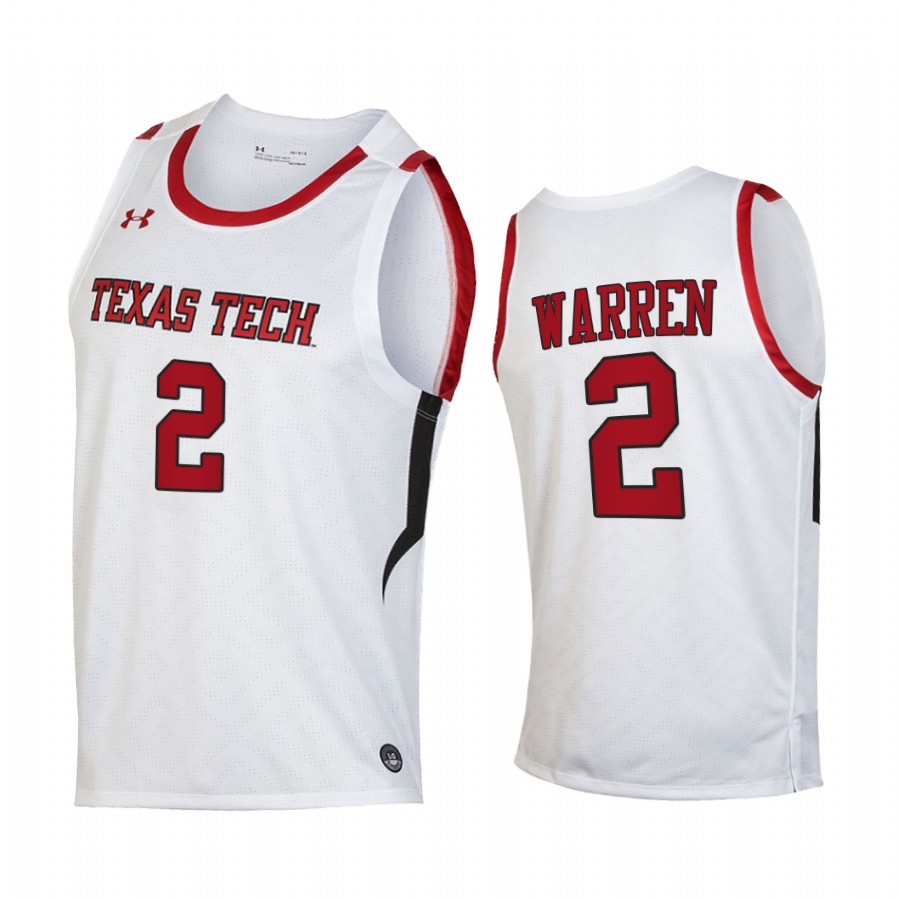 Texas Tech Red Raiders Davion Warren Jersey 2022 College  White  Uniform