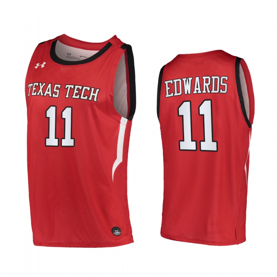 Texas Tech Red Raiders Kyler Edwards Red 2020-21 Alternate  Jersey
