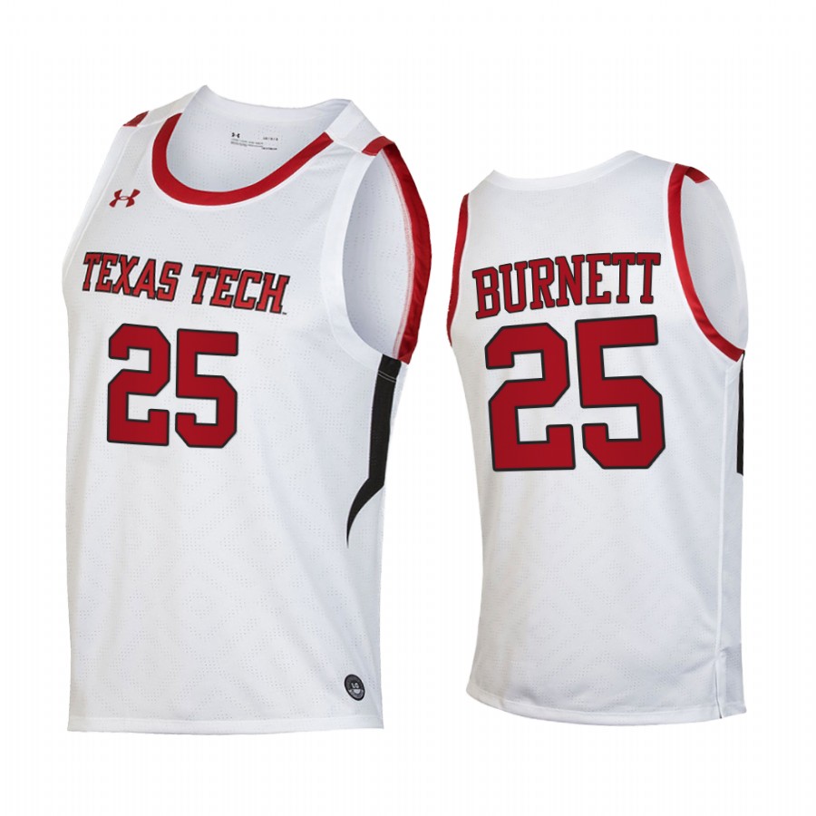 Texas Tech Red Raiders Nimari Burnett White 2020-21   Jersey