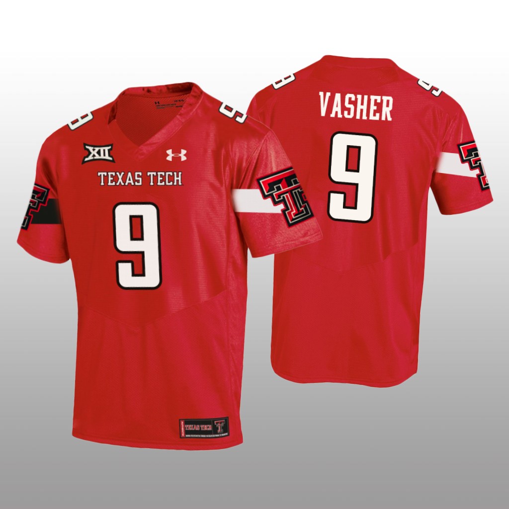 Texas Tech Red Raiders Red 2020   T.J. Vasher Jersey