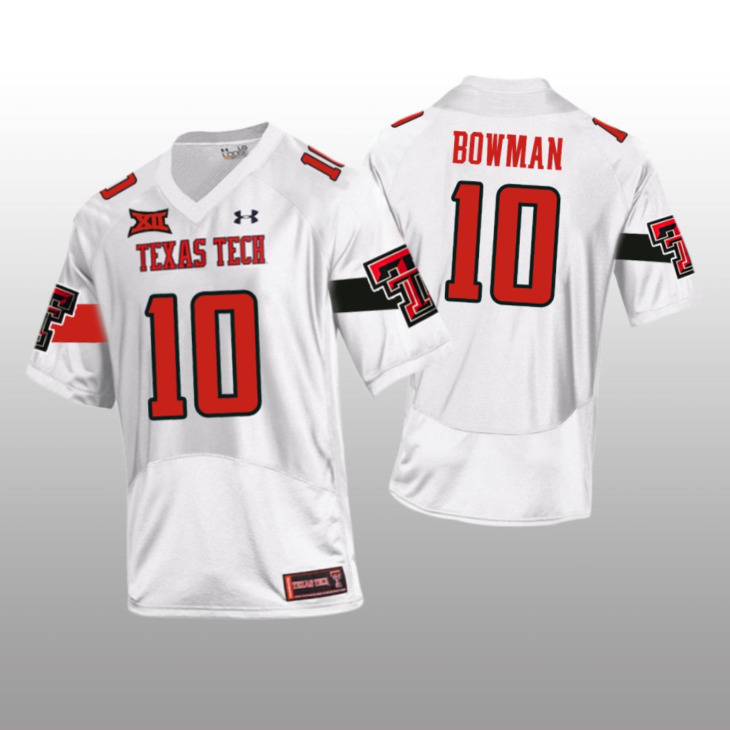 Texas Tech Red Raiders White 2020   Alan Bowman Jersey