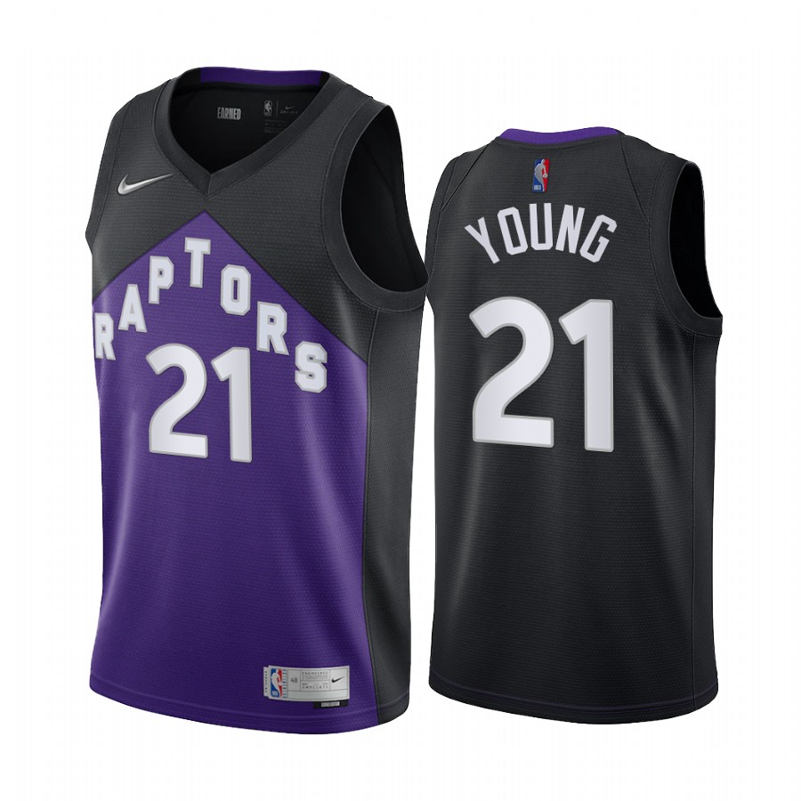 Thaddeus Young 2022 Toronto Raptors Black #21 Earned Edition Jersey Diamond Badge