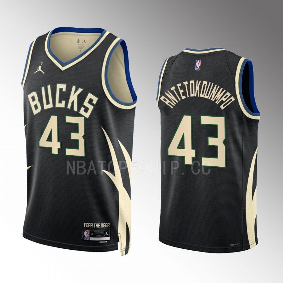 Thanasis Antetokounmpo 2022-23 Milwaukee Bucks Black #43 Statement Edition Jersey