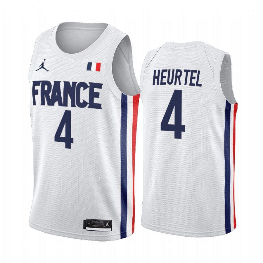 Thomas Heurtel France  #4 White 2021 Tokyo Olymipcs Limited Jersey