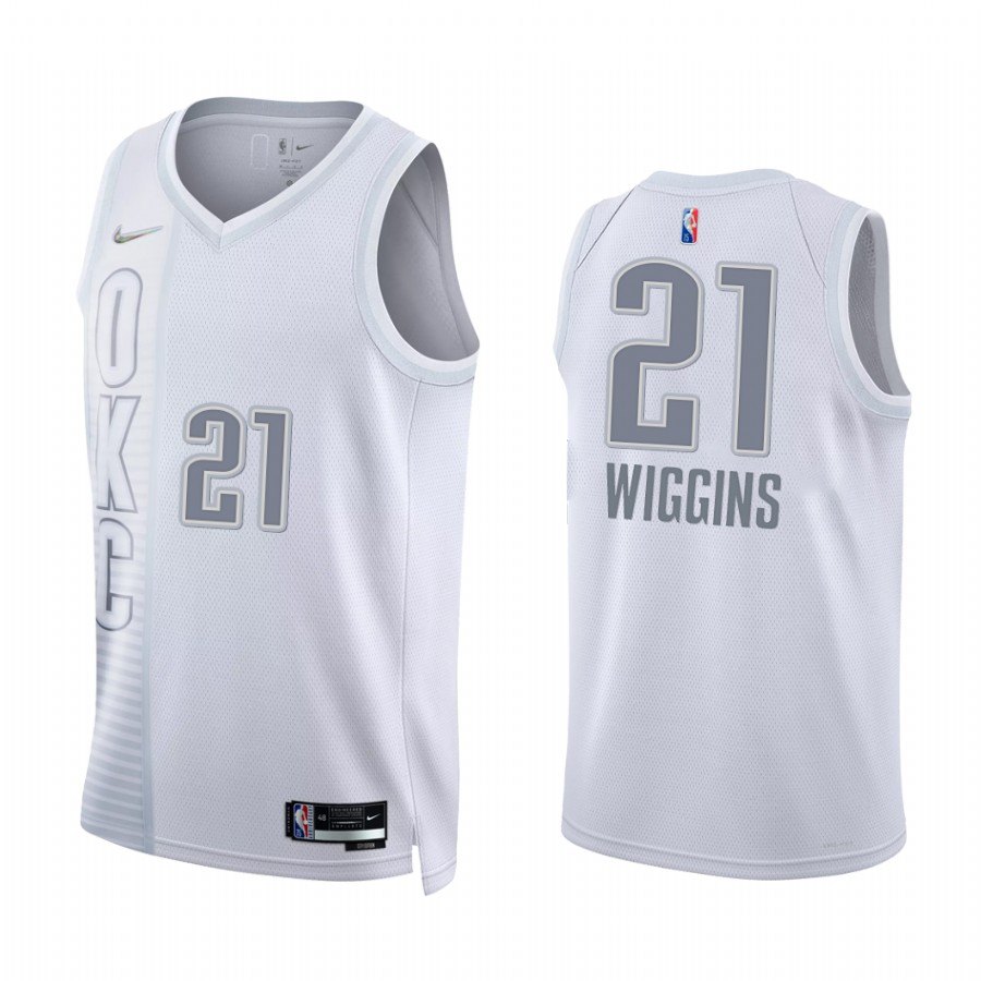 Thunder Aaron Wiggins City Edition White 2021-22 Jersey 75th Diamond