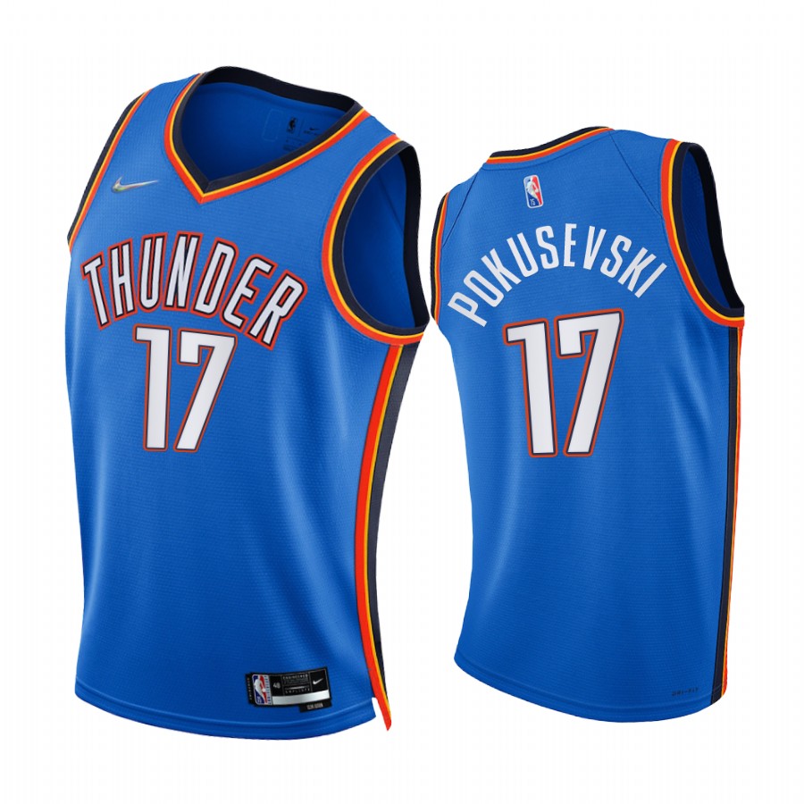 Thunder Aleksej Pokusevski 75th Diamond Anniversary Blue #17 Jersey 2021-22