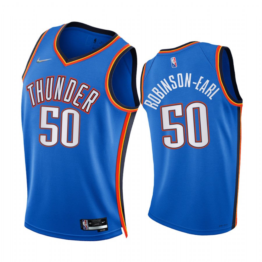 Thunder Jeremiah Robinson-Earl 75th Diamond Anniversary Blue #50 Jersey 2021-22