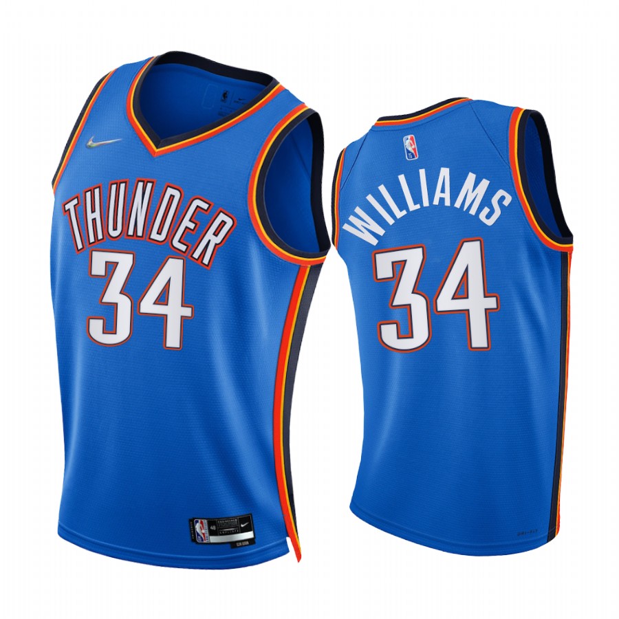 Thunder Kenrich Williams 75th Diamond Anniversary Blue #34 Jersey 2021-22