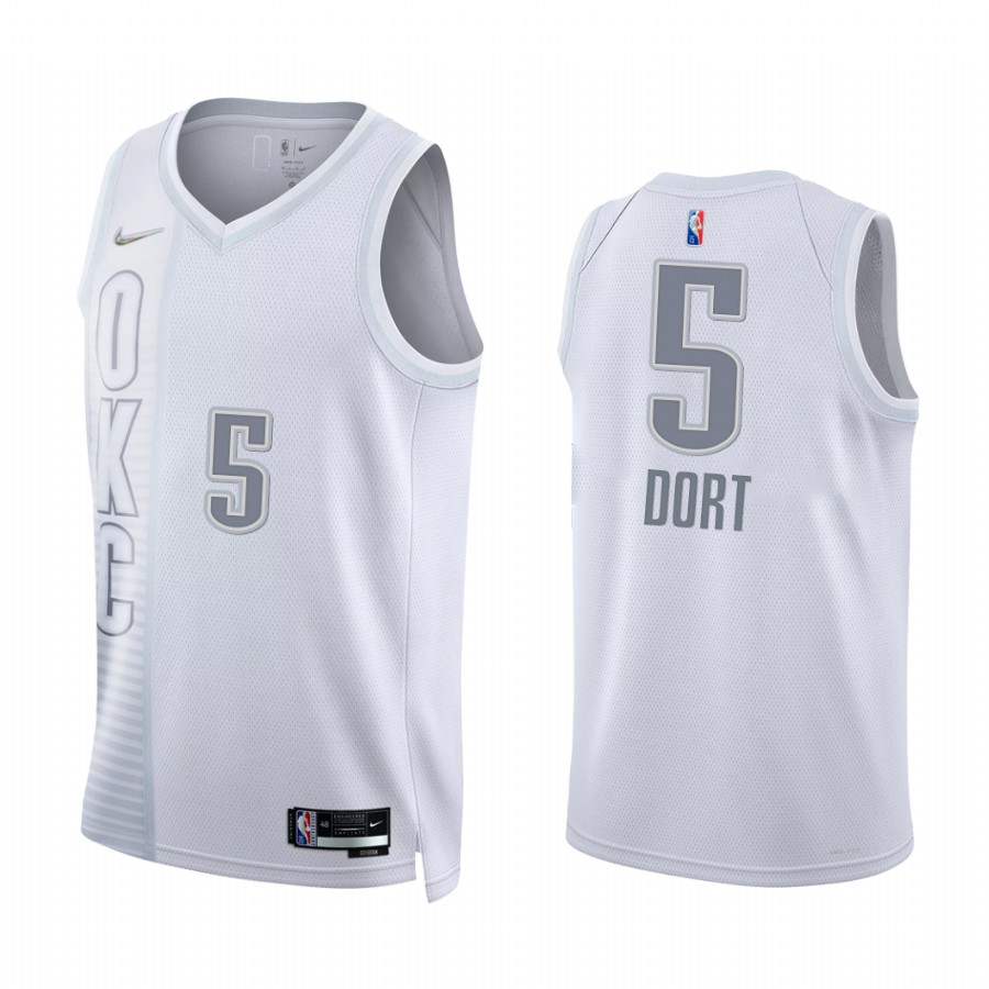 Thunder Luguentz Dort City Edition White 2021-22 Jersey 75th Diamond