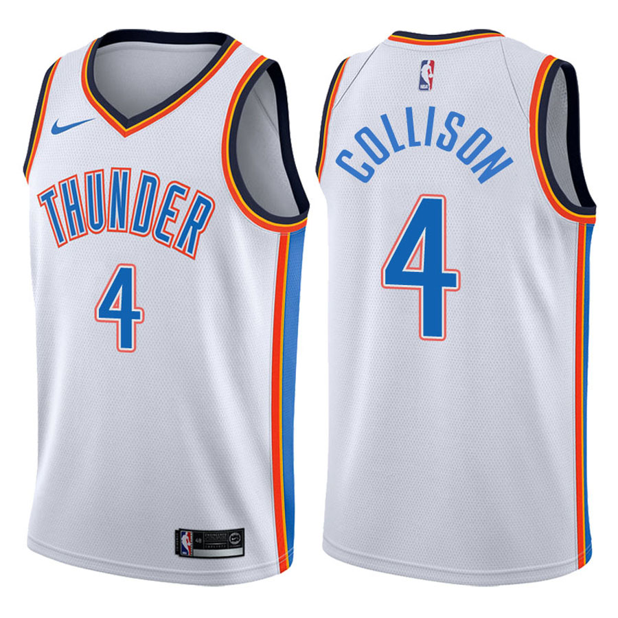 Thunder Male Nick Collison #4 NBA 2017-18 Association White Jersey