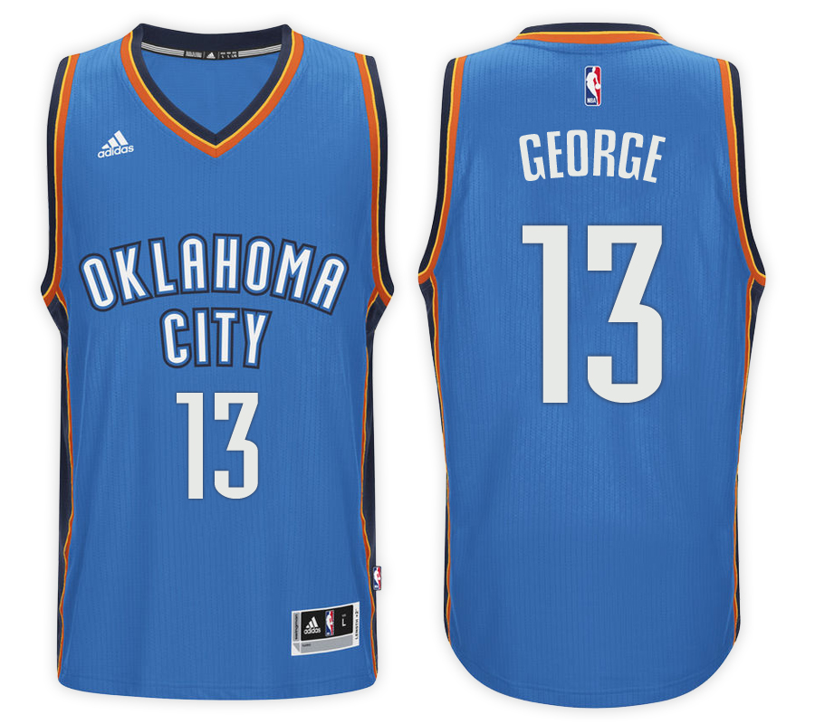 Thunder Male Paul George #13 Blue NBA Swingman Road Jersey