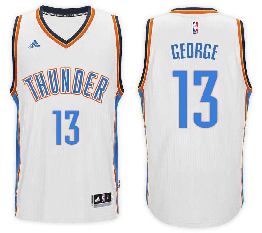 Thunder Male Paul George #13 White NBA Swingman Home Jersey