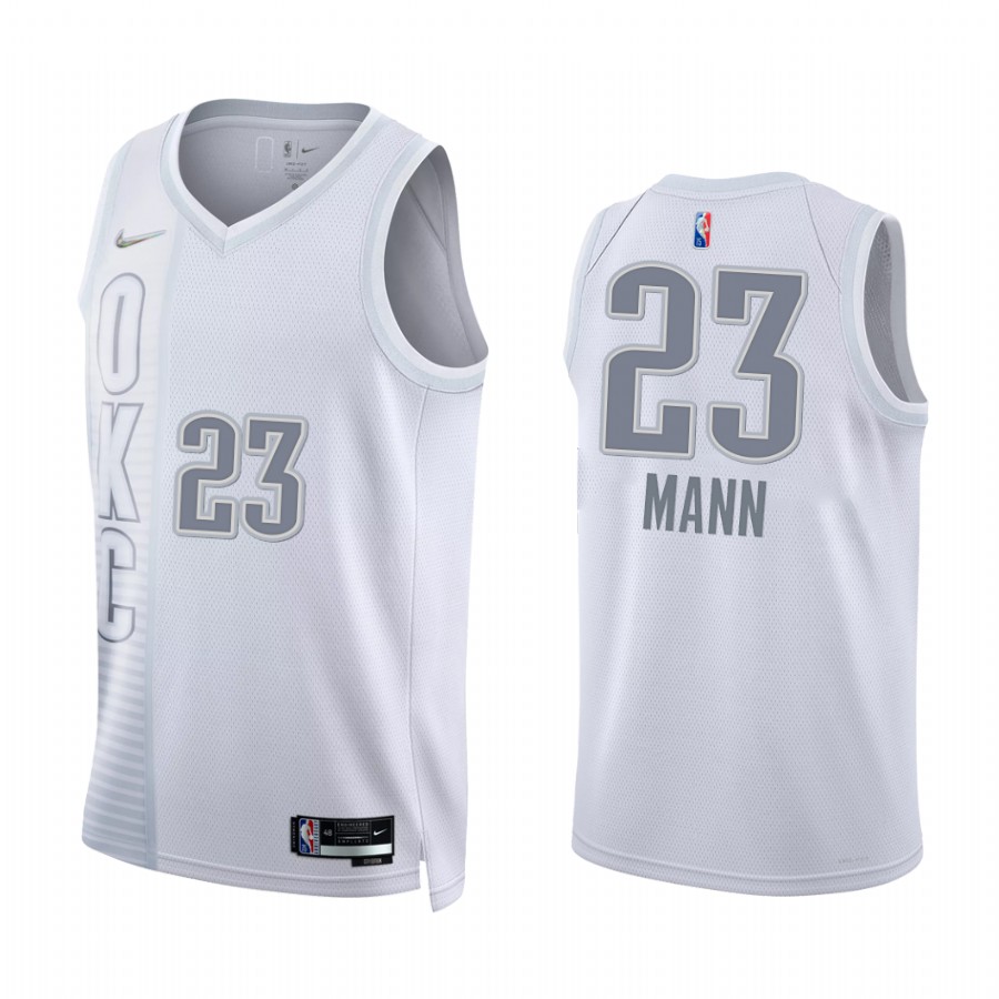Thunder Tre Mann City Edition White 2021-22 Jersey 75th Diamond