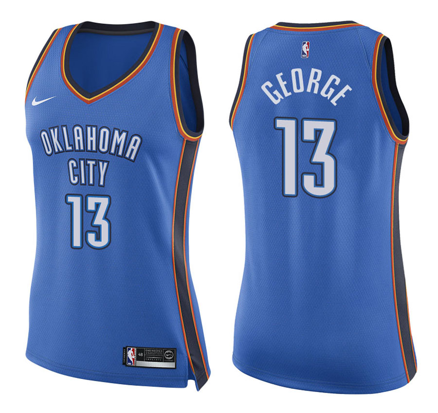 Thunder Women Paul George #13 2017-18 Icon Blue Jersey