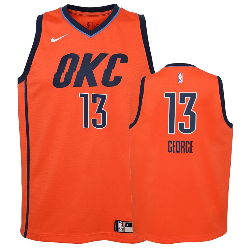 Thunder Youth Paul George #13 2018-19 Earned Orange Jersey