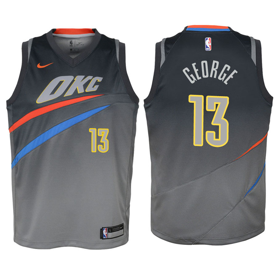 Thunder Youth Paul George #13 City Edition Gray Jersey