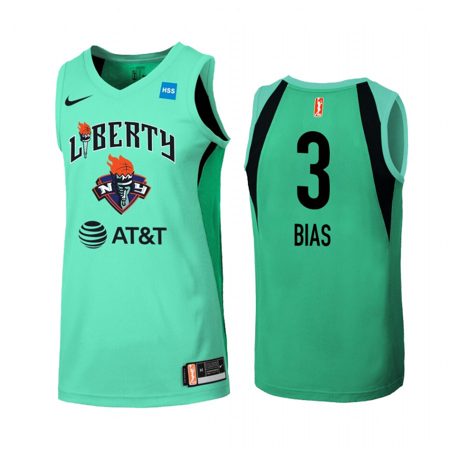 Tiffany Bias New York Liberty WNBA Primary Women's Mint Green Jersey