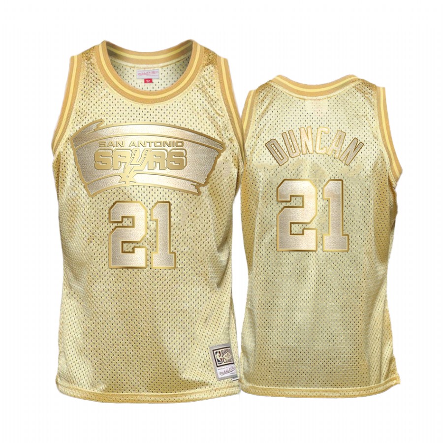 Tim Duncan #21 San Antonio Spurs Golden Midas SM Jersey