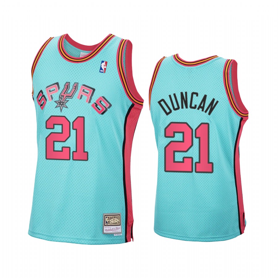 Tim Duncan San Antonio Spurs Blue Jersey Reload Hardwood Classics