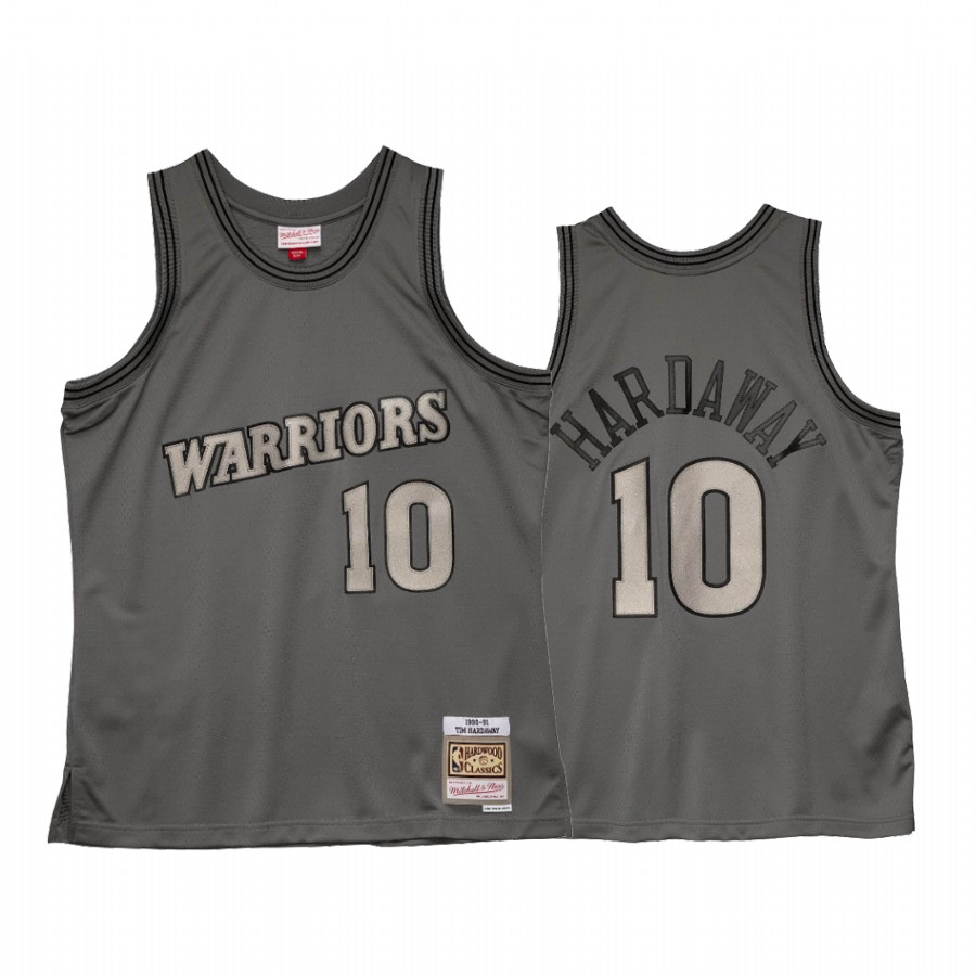 Tim Hardaway #10 Golden State Warriors Metal Works Jersey Charcoal