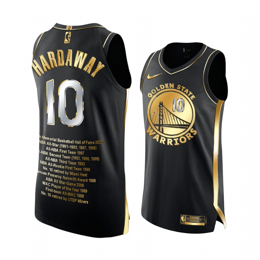 Tim Hardaway 2022 Hall of Fame Warriors Black Jersey Career Awards