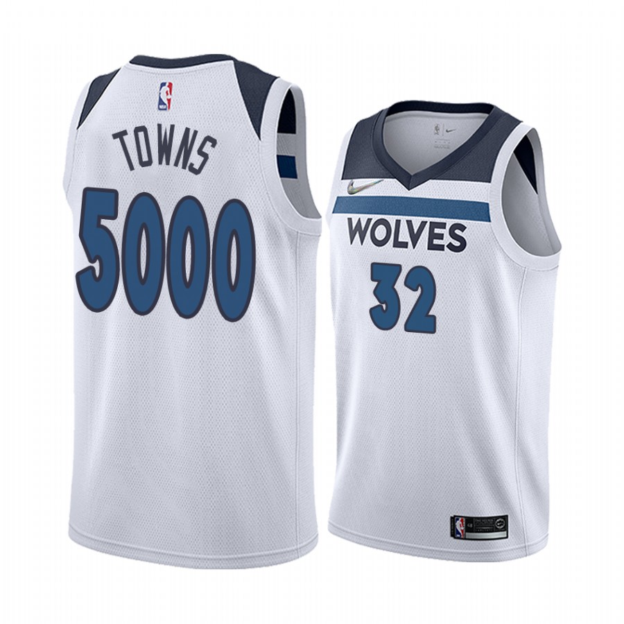 Timberwolves #32 Karl-Anthony Towns 5000 Career Rebounds Special Edition Jersey