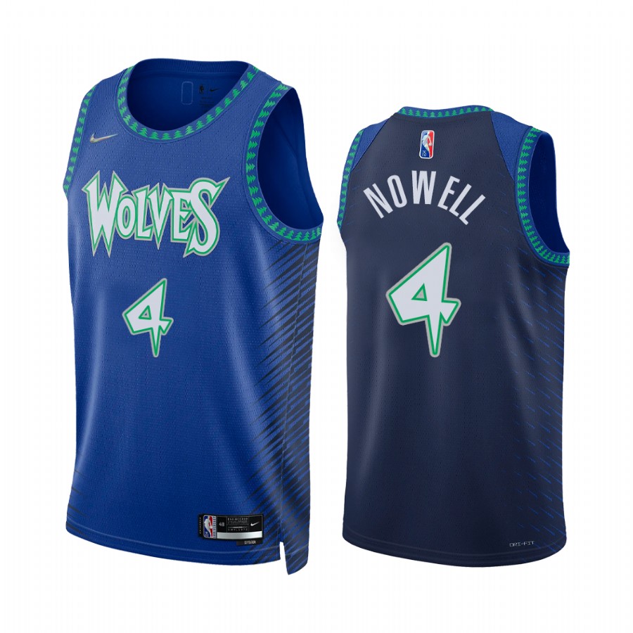 Timberwolves Jaylen Nowell 75th Diamond Anniversary Royal #4 Jersey 2021-22